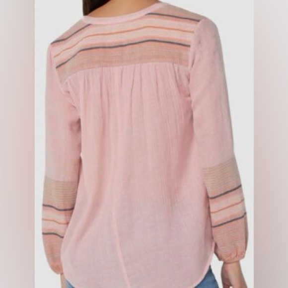 liverpool los angeles Top XS Pink Stripes Boho Multicolor Casual - Picture 2 of 6